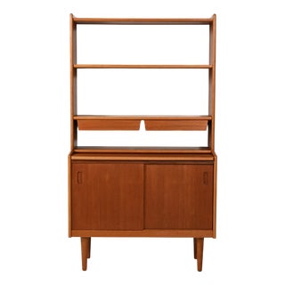 Scandinavian Teak Bookcase with Suspended Drawers, 1950s For Sale