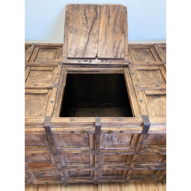 Wood Substantial Antique 19th C Damchiya Anglo Indian Dowry Trunk For Sale - Image 7 of 13