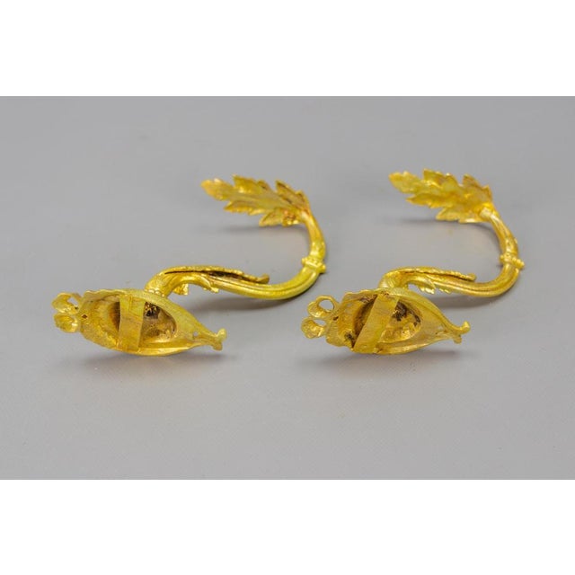 French Louis XIV Style Gilt Bronze Curtain Tiebacks or Curtain Holders, 1920s, Set of 2 For Sale - Image 12 of 17