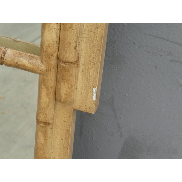 Wood Vintage Faux Bamboo Wood Mirror For Sale - Image 7 of 8