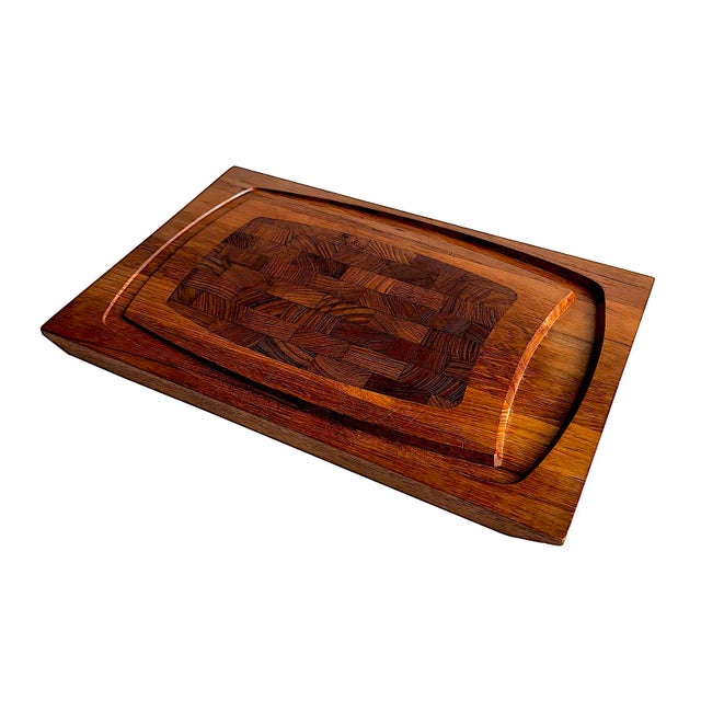 1960s Danish Teak Wood Carving/Charcuterie Board by Esa Denmark For Sale - Image 9 of 16