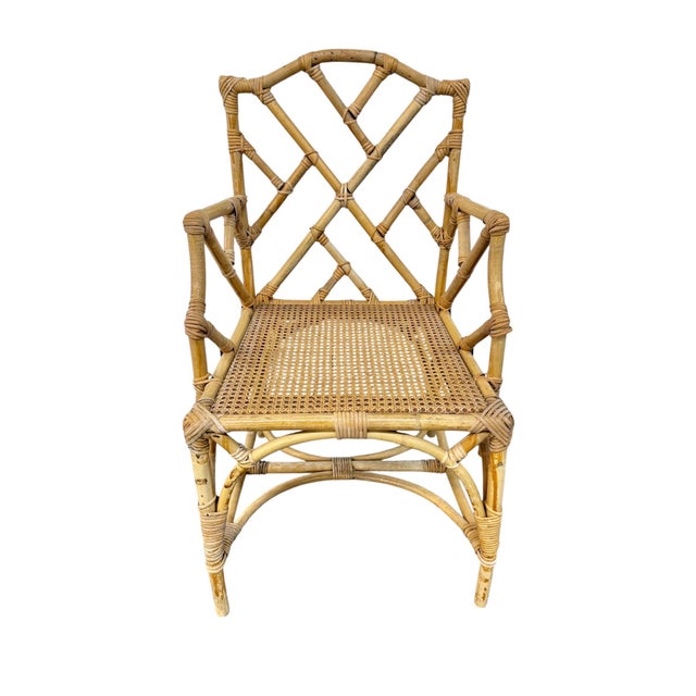 Vintage 5-Piece Bamboo Glass Dining Table & Chairs For Sale - Image 12 of 14