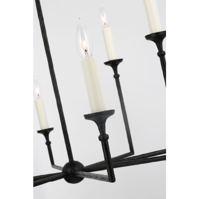 Rowen X-Large 8-Light Chandelier in Aged Iron Designer: Chapman & Myers Canopy: 7.5" Round Mounting: Chain Socket: 8 - E12...