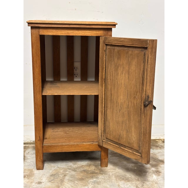 Rustic European Antique Oak Potcupboard Nightstand For Sale - Image 3 of 8