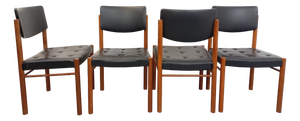 Vintage Scandinavian Teak Chairs, 1960s, Set of 4