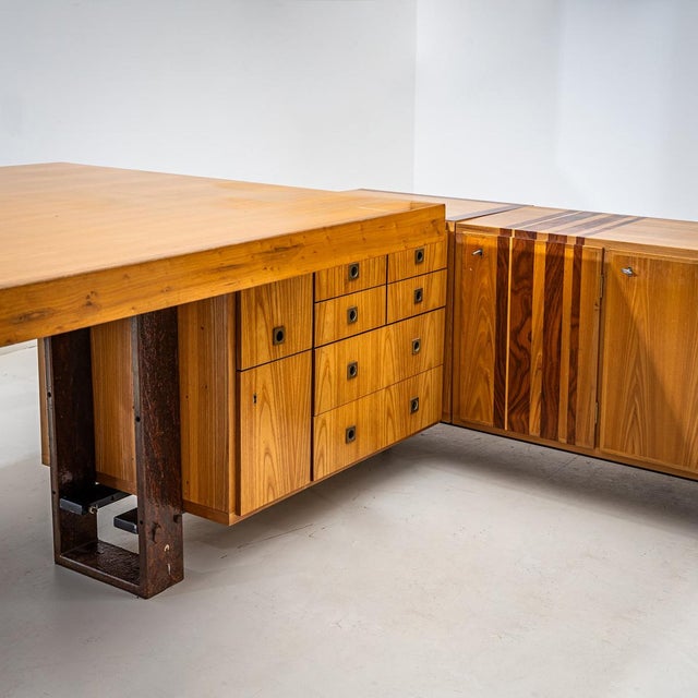 Metal Large U-Shaped Executive Desk, Italy, 1960s For Sale - Image 7 of 13