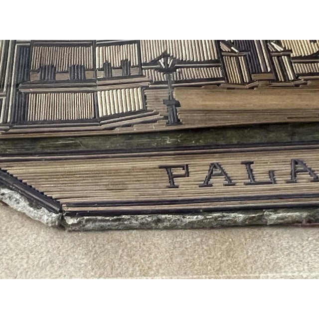 Mexican Artist, Popotillo Chapultepec & Palacio Diptych, 1890s-1910s, Straw Mosaic, Framed For Sale - Image 5 of 7