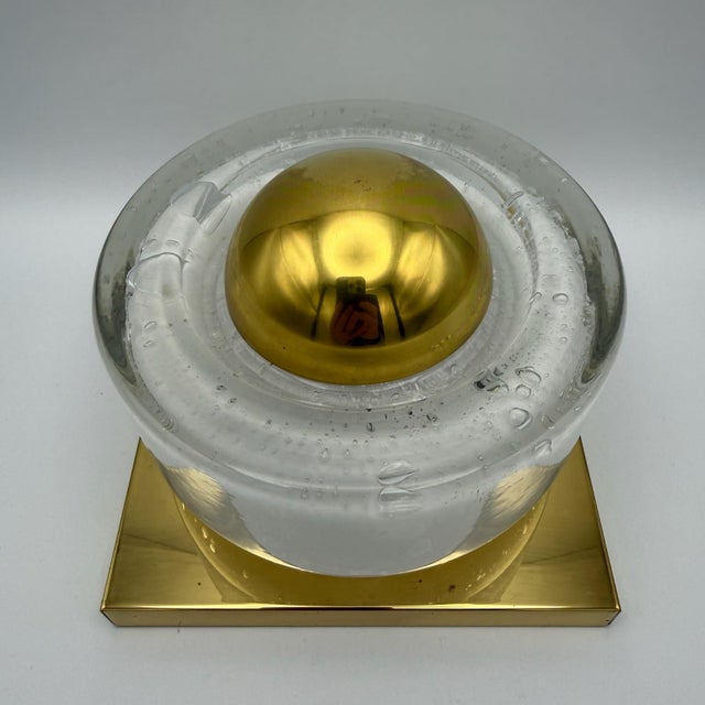Mid-Century Modern Model 2941 Wall Light in Brass and Bubble Glass from Glashütte Limburg, 1970s For Sale - Image 3 of 12