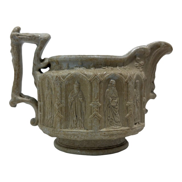 Antique Charles Meigh Apostle Jug, Gothic Revival Stoneware, England For Sale