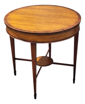 English Baker Furniture Limited Edition Round Inlaid Mahogany Side Table