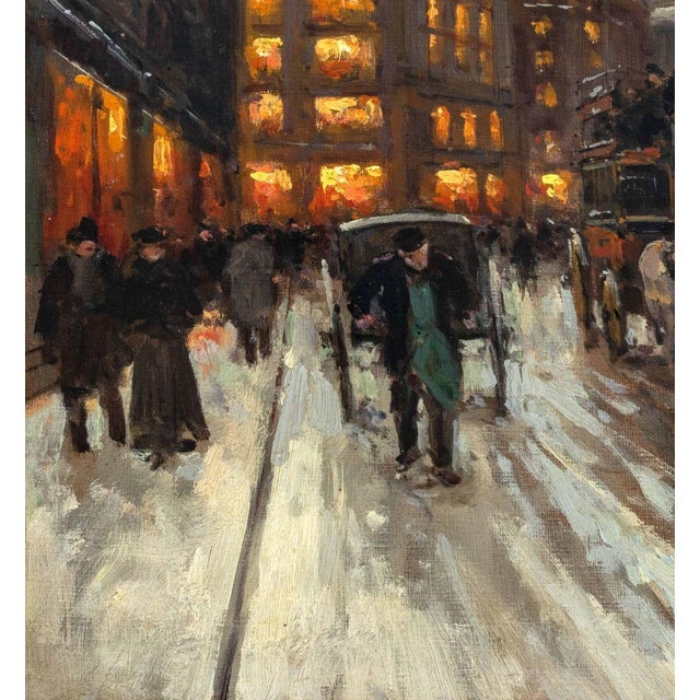 Paint Edouard Cortes Place De Clichy in the Evening Oil For Sale - Image 7 of 10