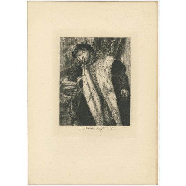 Léon Richeton, Count Fortunato Martinengo, 1875, Etching For Sale - Image 3 of 9