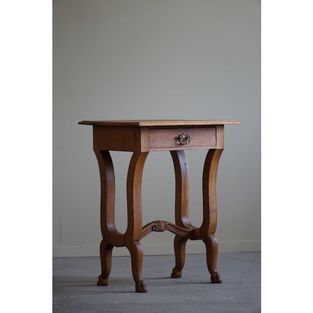 Baroque Carved Lion Feets Danish Console Table in Oak, 1890s For Sale - Image 14 of 15