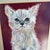 Vintage framed and matted acrylic painting of a white cat. Framed and matted, although I would say it could probably use a...