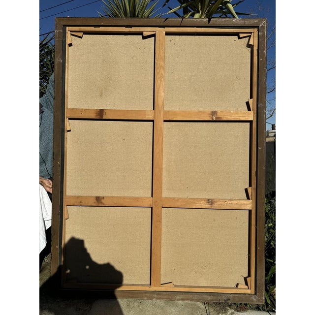 Cream Henri Ren, Portrait, 1982, Oil on Canvas For Sale - Image 8 of 9