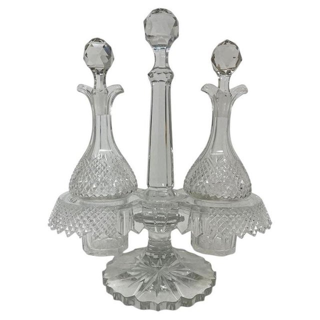 19th Century Dutch Crystal Cruet Set, Set of 3 For Sale - Image 6 of 6