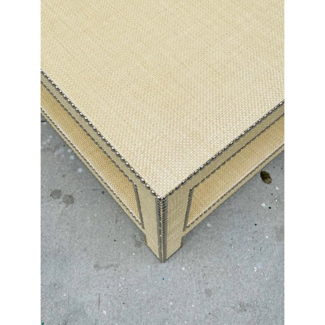 1990s Raffia Coffee Table in the Style of Karl Springer For Sale - Image 12 of 13