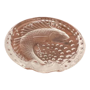 Lalique French Frosted Glass Concareau Koi Fish Bowl