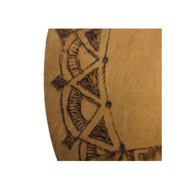 Early 20th Century Native American Pyrography Wall Plaque For Sale - Image 4 of 5