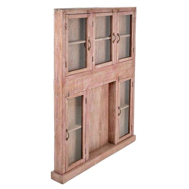 Large Weathered Wooden Wall Display Case For Sale - Image 3 of 8