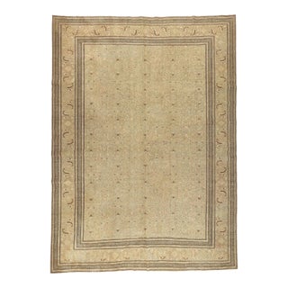 Zabihi Collection Light Green Elegant Antique Persian Tabriz Rug - 10'8" x 14'10" For Sale