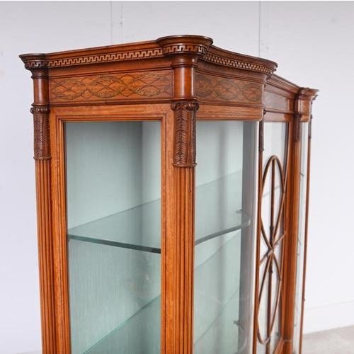 Victorian Satinwood Inlaid Display Cabinet, 1880s For Sale - Image 12 of 17