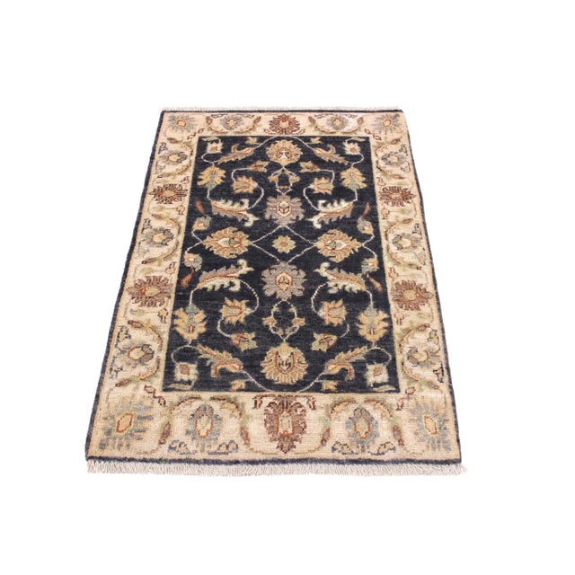 Textile 1990s Oriental Ziegler Grey Ivory Hand-Knotted Wool Rug - 2'0'' X 2'11'' For Sale - Image 7 of 8