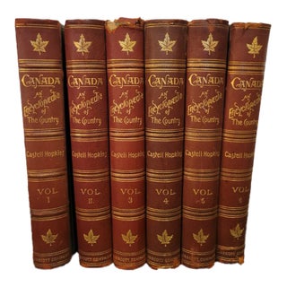 1898 Antique 6-Volume Leather-Bound "Canada: An Encyclopedia of the Country" Set For Sale