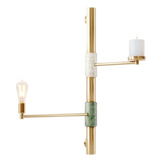 Amaterasu Wall Lamp in Bronze with Brass and Marble by Marine Breynaert For Sale
