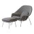 1970s Womb Chair + Ottoman by Eero Saarinen for Knoll in Houndstooth For Sale