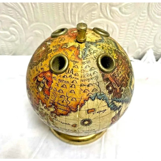 Mid-Century Vintage 1960’s Ancient Globe Paperweight Pen Holder For Sale - Image 4 of 8