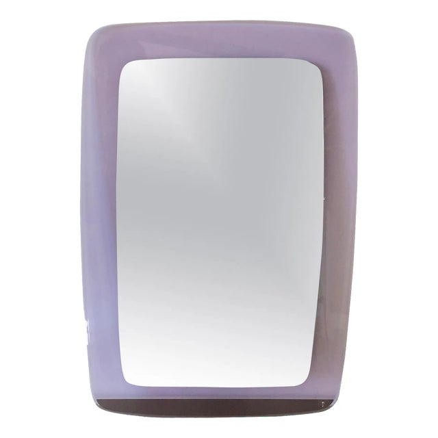 Mid-Century Modern Violet Acrylic Wall Mirror, Italy, 1970s For Sale