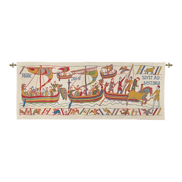 Bayeux Armada Tapestry - 70 X 188 Cm (2′4" × 6′2") - Requires Rod Size 5 For Sale