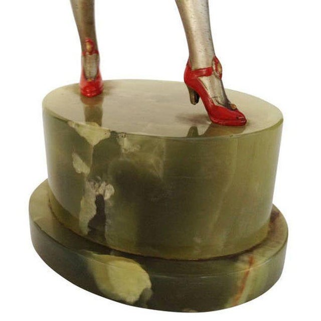 1930s Art Deco Spelter and Onyx Dancer Style Statue For Sale - Image 10 of 10