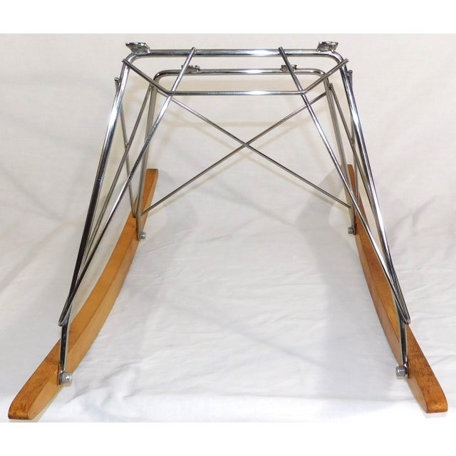 1960s 1960s Vintage Elephant Grey (Aka Blue) Herman Miller Rar Fiberglass Rocking Chair With Chrome Legs For Sale - Image 5 of 18