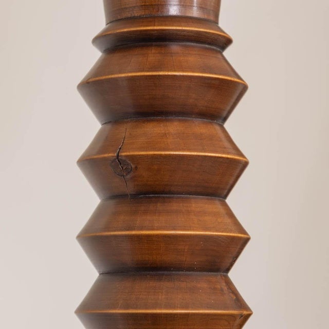 1940s French Carved Wood Floor Lamp and Table by Charles Dudouyt For Sale - Image 10 of 16