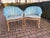 French 1980s Artisan Gilded Beech Louis XV Blue Side Chairs Pair For Sale - Image 3 of 10