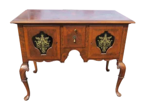 1920s Chippendale Tobey Furniture Company Walnut and Burl Lowboy