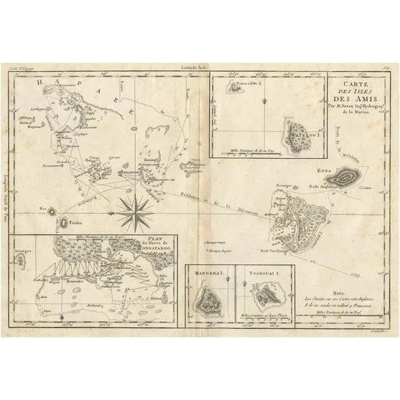 Map of the Kingdom of Tonga, 1780s For Sale