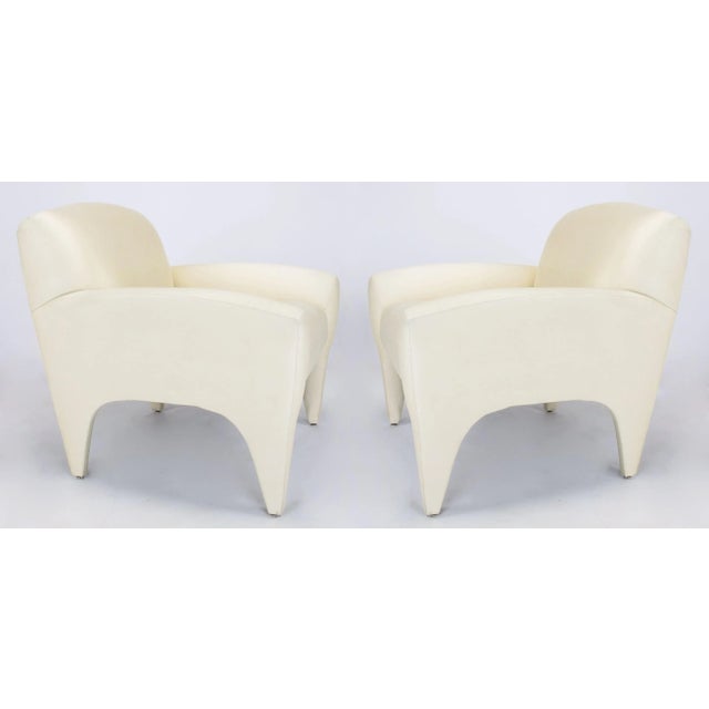 Lounge Chairs in Ivory Silk - a Pair For Sale - Image 11 of 11
