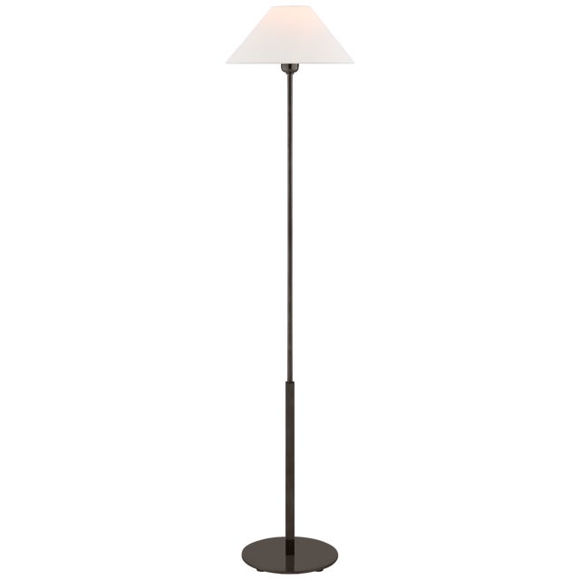 Modern J. Randall Powers by Visual Comfort Signature Hackney Cordless Floor Lamp in Bronze with Linen Shade For Sale - Image 3 of 3