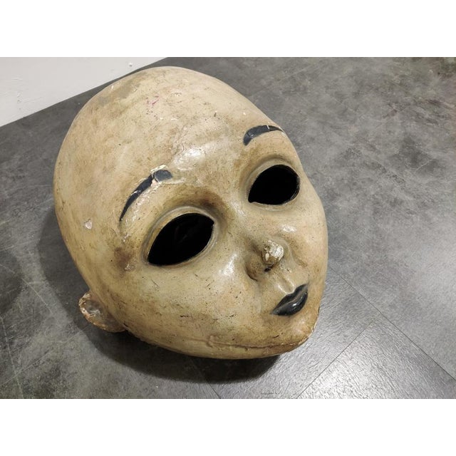 1900 - 1909 Large Antique Papier Mache Carnival Masks, 1900s, Set of 2 For Sale - Image 5 of 14