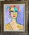 Abstract painting, portrait of a woman by Alexandra Brown. Signed on the back. In vintage frame. Painting measures 18” x...