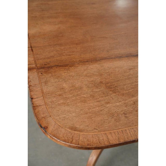 19th Century Antique English Drop-Leaf Side Table with Brass Details For Sale - Image 9 of 15