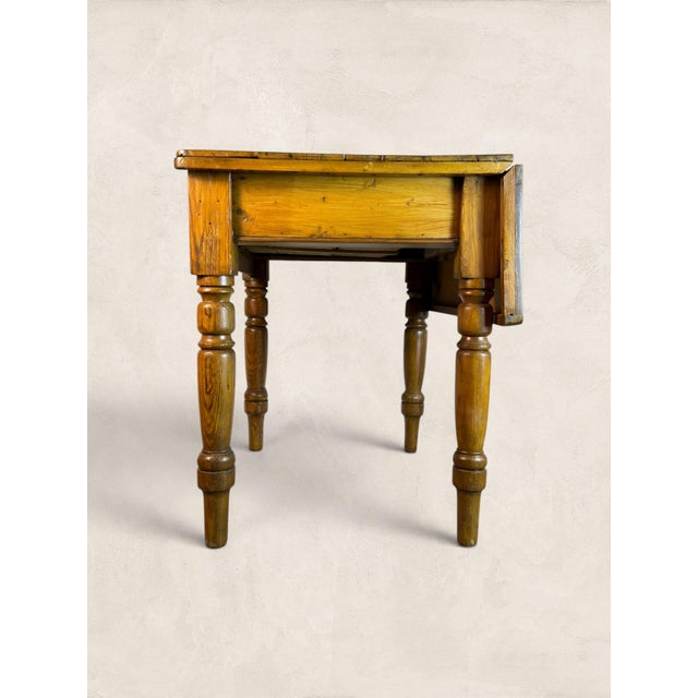 Antique Victorian Pine Drop-Leaf Kitchen Table For Sale In Tampa - Image 6 of 12