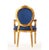 French Tufted Chair Blue Velvet Chair Gold Leaf Chair For Sale - Image 4 of 7