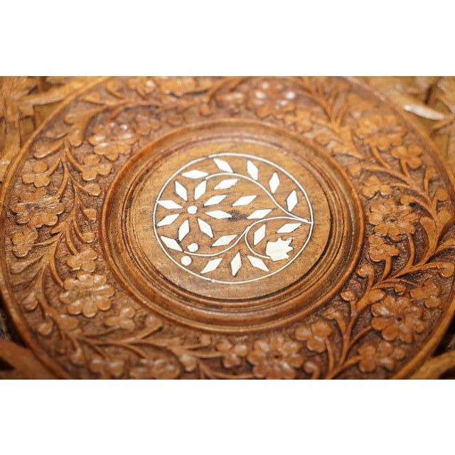 Burmese Octagonal Carved Side Table from Liberty For Sale - Image 13 of 17