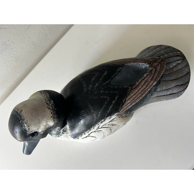 White Vintage Hand Painted and Hand Carved Signed Buffelhead Drake For Sale - Image 8 of 12