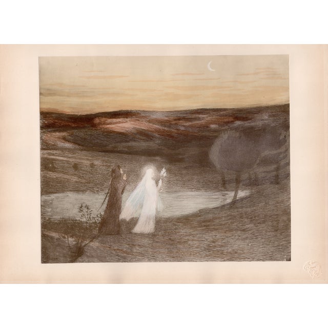 Henri Martin, Dante Meets Beatrix, 1898, Lithograph For Sale