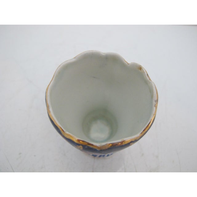 Early 20th Century Delft Holland Imari Style Blue Red Gilt Porcelain Egg Cup For Sale - Image 5 of 7